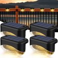 thumbnail image 4 of Relájate y ama la luz solar para vallas de exterior, IP65, resistente al agua, luz solar para escalones, luz cálida, luz decorativa, lámpara de jardín para pasarelas, patios, barandillas, 5 LED, 4 of 8