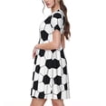 thumbnail image 2 of Balery Soccer Ball Vestidos sueltos de manga corta para mujer, vestidos de verano 2025, vestidos casuales de corte A con vuelo., 2 of 6