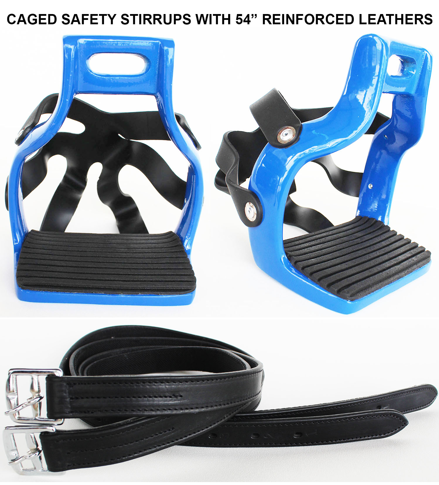 CHALLENGER Horse Saddle English Composite Safety Removeable Cage Endurance Stirrups 51166YL