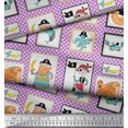 thumbnail image 2 of Soimoi Polyester Crepe Fabric Penguin Ocean Print Fabric by The Yard 52 Inch Wide, 2 of 3