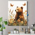 thumbnail image 4 of Qisvanset 12x16 Inch Watercolor Woodland Bear Canvas Wall Art, Forest Animal Art Soft Style Kids Nursery Room Decor, 4 of 8