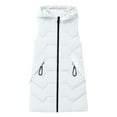 thumbnail image 3 of Ikevan Women Casual Slim Zippers Sleeveless Zipper Solid Warm Coat Tops Vest White 10(XL), 3 of 4