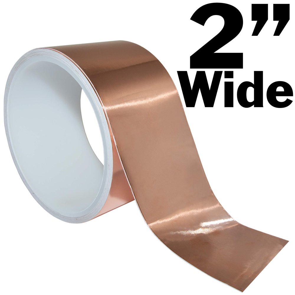 16 Feet of 2 Inch Wide Copper Foil Tape with Adhesive Conductive on