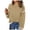 Beige, variant on Fgnfyis Women Solid Color Knit Sweater Color Block Design Long Sleeve Crew Neck Pullover Top White L