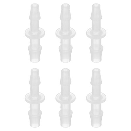Hose Barb Reducer, 6 Pcs 1/4" to 3/16" Hose ID Connectors Joint Plastic Pipe Fitting Splicer Mender Adapter, White