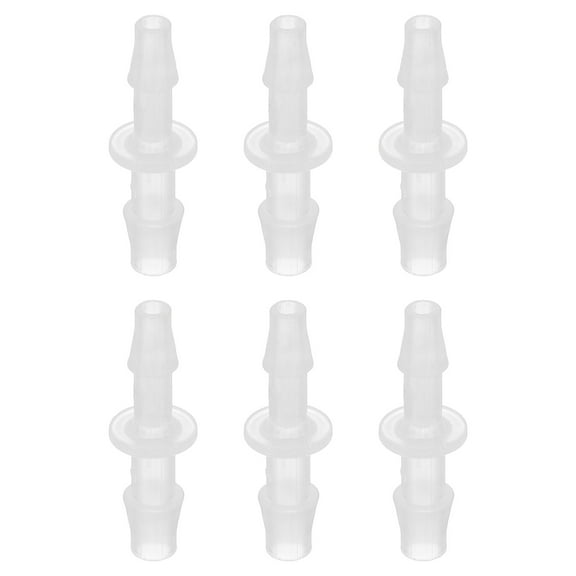 Hose Barb Reducer, 6 Pcs 1/4" to 3/16" Hose ID Connectors Joint Plastic Pipe Fitting Splicer Mender Adapter, White