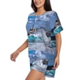 thumbnail image 2 of Naloa Lighthouse in Havana Women's Short-Sleeved Pajama Set, Loungewear, Summer pajamas, Breathable Cozy - X-Large, 2 of 9