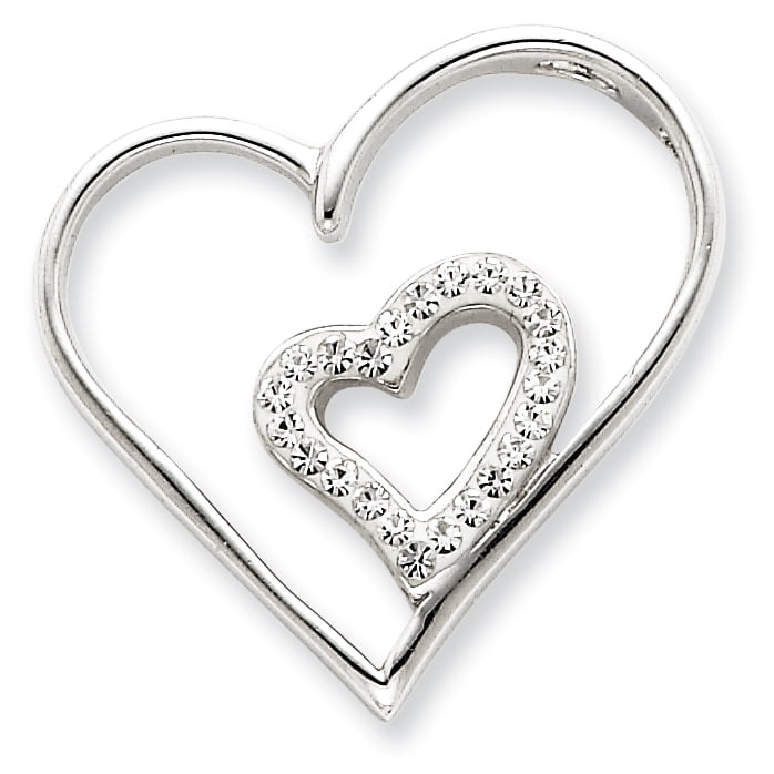 Sterling Silver Double Heart Chain Slide