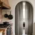 thumbnail image 6 of Rod Pocket Brown Plaid Semi Blackout Curtain,Soft Minimalist Light Filtering Drape,Ideal for Bedroom,Living Room Decor, 6 of 6