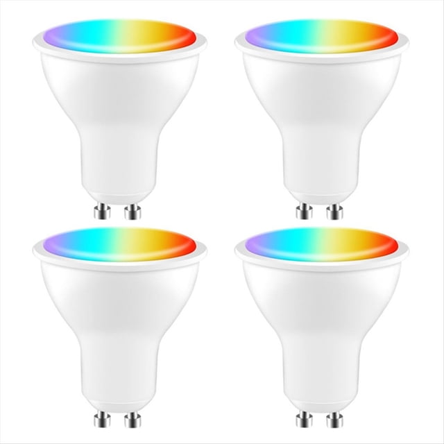 Bombilla LED Inteligente Tuya GU10 Regulable 5 W CA 200-240 V WIFI + Bluetooth Control de Aplicación Smart Life Funciona con Home 4 Piezas