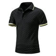 thumbnail image 2 of Men Spring Summer Leisure Sports Cotton Lapel Polo Shirts T-Shirt Short Sleeve Patchwork Mens Classic Stylish Casual Streetwear, 2 of 9