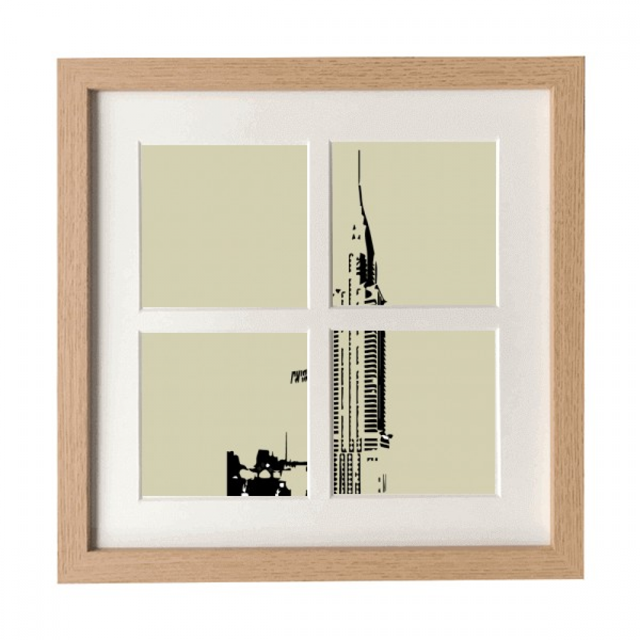 New York USA Building Art Deco Fashion Frame Wall Tabletop Display 4 Openings Picture