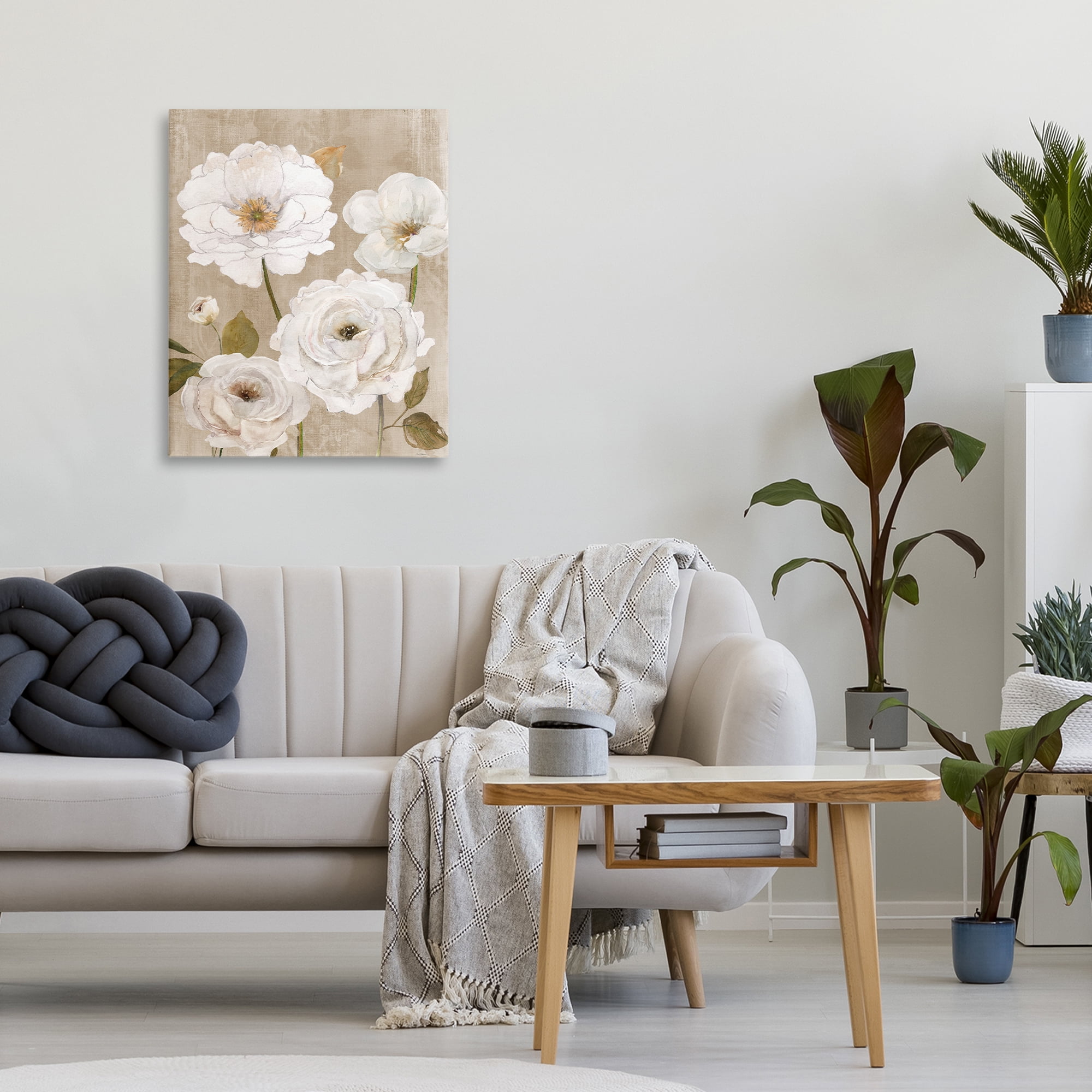 Stupell Industries Rustic Blooms in White Canvas Wall Art, design by Carol Robinson