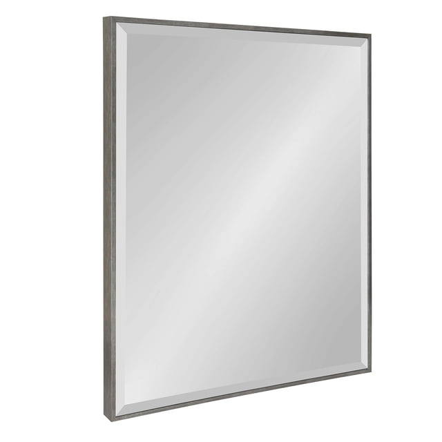 Kate and Laurel Rhodes Large Framed Decorative Rectangle Wall Mirror, 23" x 29", Dark Silver, Sleek Decorative Wall Mirror with Modern Frame