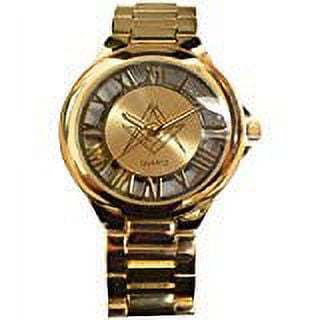 Masonic Metallic Wrist Watch - Gold A7520G- Sold By A Veteran