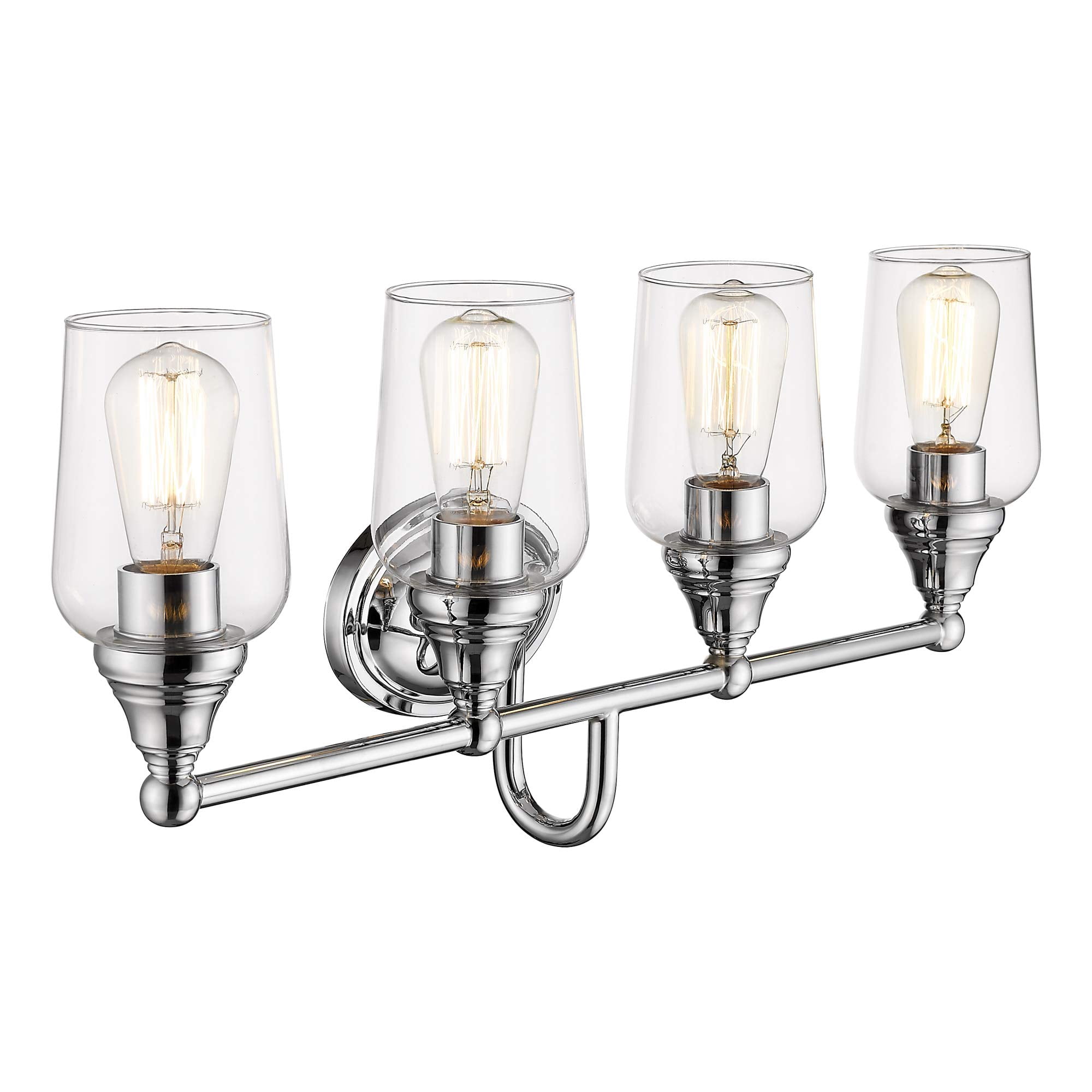 4Light Chrome Bathroom Vanity Lighting Fixture Modern Vintage Wall