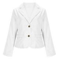 thumbnail image 4 of Rutainlusire Womens Trendy Lapel Comfy Buttoned Blazer Suit Jackets 2026 Womens Casual Blazer Long Sleeve Lapel Button Slim Work Office Blazer Jacket, 4 of 5