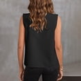 thumbnail image 7 of Women's Silk Satin Tank Top V Neck Sleeveless Ruched Blouse Summer Basic Tank Shirt Black, 7 of 7