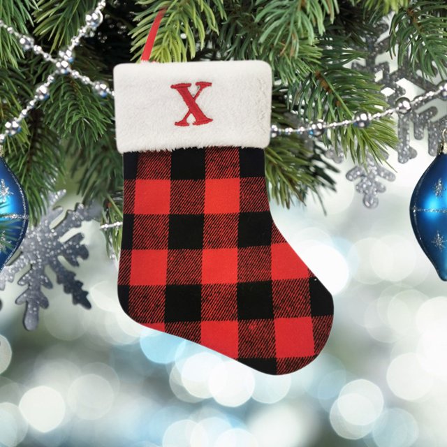 ¡Precios Rebajados!, Calcetines navideños Bolsa de regalo navideña Colgante Calcetines con alfabeto Haig rojo Adornos para árbol de Navidad Akmoler