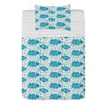 thumbnail image 1 of Blue and White Microfiber Bedspread Set, Raining Clouds Hand Painted Style with Rough Brush Strokes Wet Weather, Soft Bedding Set with Pillow Shams & Comforter, 3 Sizes, Blue and White, by Ambesonne, 1 of 1