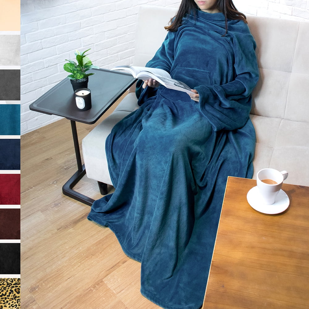 Premium Fleece Blanket with Sleeves by Pavilia Warm, Cozy, Extra Soft