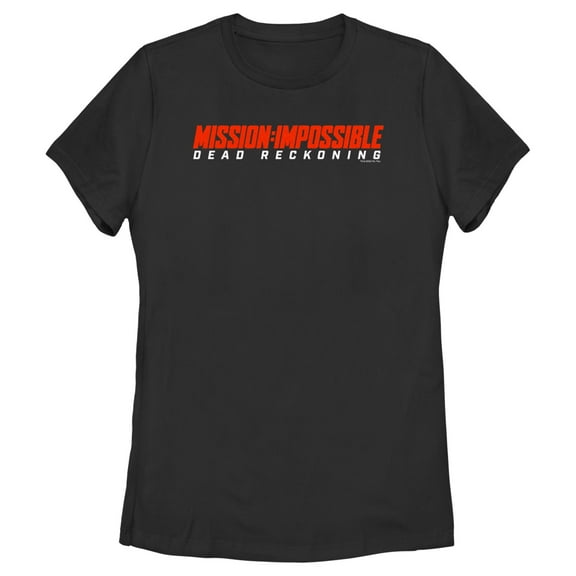 Women's Mission: Impossible Dead Reckoning Movie Logo Red Graphic Tee Black Large