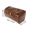 thumbnail image 3 of 1 Pc Bolsa de Maquillaje Multifuncional para Mujeres para Vacaciones y Viajes de Negocios PU Marrón, 3 of 3