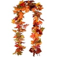 thumbnail image 4 of Guirnalda de arce otoñal – Guirnalda de follaje artificial de otoño de 5,9 pies/pieza, decoración colorida de otoño para el hogar, fiesta de boda (colores mezclados), 4 of 6
