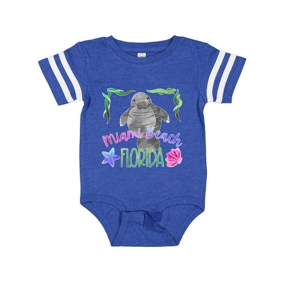 Inktastic Miami Beach Florida Cute Swimming Manatee Boys or Girls Baby Bodysuit