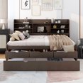 Full Size Captain Bed, Wooden Daybed with Trundle, Three Storage