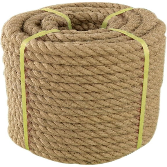 Upgraded Jute Rope(1 Inch x 20 FT Natural Jute Rope for Docks,Railing, Climbing, Decorating