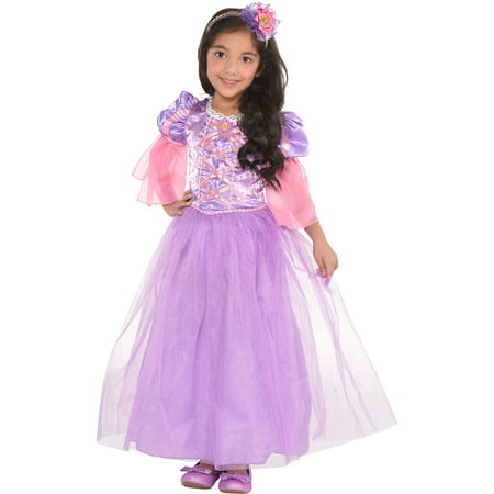 Suit Yourself Tangled Rapunzel Costume for Girls, Purple and Pink Dress Features Ribbon Lace Detailing