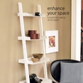 thumbnail image 3 of 5 Tier Ladder Shelf, Leaning Bookshelf Storage Rack for Home, Office, 18" x 67", White, 3 of 6
