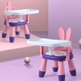 thumbnail image 3 of Silla portátil para comer para bebés, asiento de con bandeja , de comedor antideslizante, taburete bajo, ños - Conejo morado Hugo Sillas para niños, 3 of 6