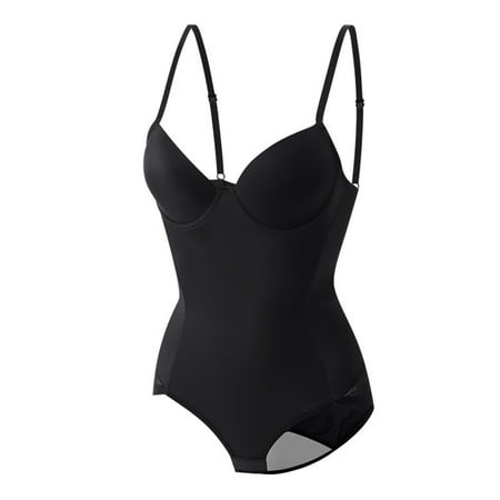 

Herrnalise Firm Shapewear for Women Tummy Control with Bra One-Piece Erogenous and Thin Body Underwear Suspenders Abdomen Corset Black