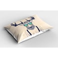 thumbnail image 2 of Ambesonne Antlers Pillow Sham 2 Pack, Hipster Cool Fun Animal, 30"x20", Beige Dark Blue, 2 of 3