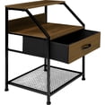 thumbnail image 3 of Buró Con Balda Comoda Houzer Mesa Mueble Noche 1 Cajon Moderno Café Acabado Mate Color Café oscuro, 3 of 6