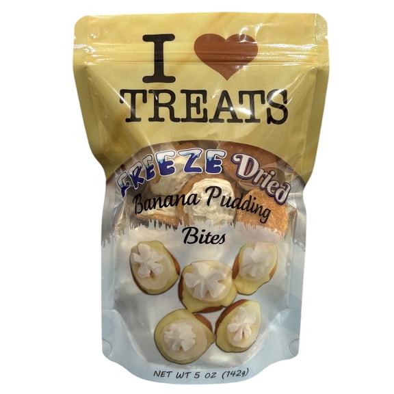 I Love Treats Freeze Dried Banana Pudding Bites 5 oz Homemade Banana Pudding Real Freeze Dried Bananas Crunchy Bites
