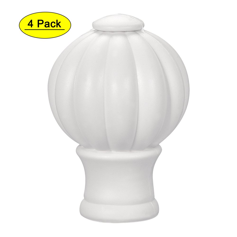 Uxcell Curtain Rod Cap Finials Plastic for 2628mm Dia Rod White 63 x