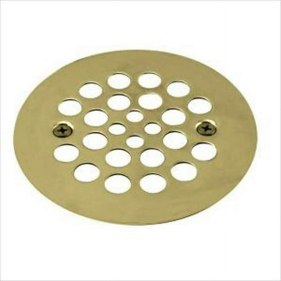 4.25 in. Brass Shower Strainer Grid with Screws in Polished Brass