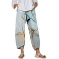 thumbnail image 2 of Lilgiuy Women's Casual Trousers Loose Printed Elastic Waist Long Pants With Pocket for Beach Vacation Travel, 2 of 4