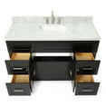 thumbnail image 6 of Ariel Hamlet 55 In. Rectangle Sink Vanity With Carrara White Countertop In Black, 6 of 10