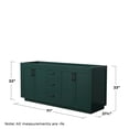 thumbnail image 3 of Wyndham Collection Miranda 72" Plywood Double Bathroom Vanity in Black/Green, 3 of 4