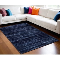 5' X 8' Black and Blue Power Loom Area Rug