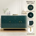 thumbnail image 4 of Clihome Green 3-Door Sideboard Buffet Cabinet , Accent Kitchen Storage Cabinet with Adjustable Shelves, Console Cupboard Table for Entryway Dining Room Living Room, 4 of 7