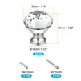 thumbnail image 2 of 30mm Crystal Knobs, Door Pull Handles Diamond Shaped Transparent 6 Pack, 2 of 5