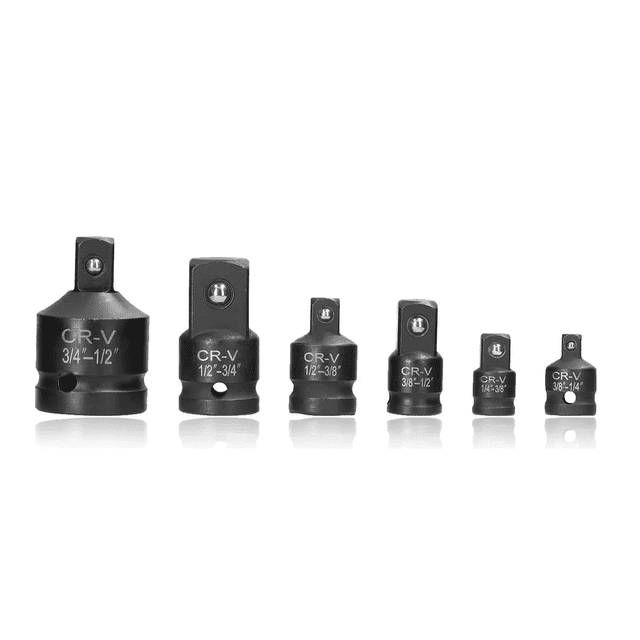 Juego Adaptadores Para Dados Y Llaves De Impacto 6 Pcs Malubero NEGRO ROJO