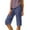 4# Navy, variant on Women's Bermuda Shorts Linen Shorts Knee Length Casual Summer Capri Pants Pull On Long Shorts Khaki S 13" Inseam
