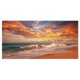 thumbnail image 2 of Waves under Colorful Clouds - Large Seashore Canvas Print, 2 of 3
