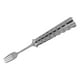 thumbnail image 1 of Tenedor de mariposa de 9,06 pulgadas, vajilla de metal para acampar, utensilio portátil y plegable para exteriores Mango Argenta, 1 of 9